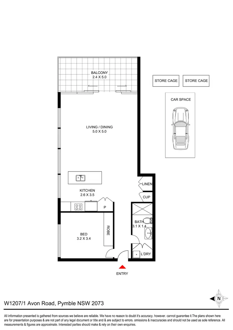 Floorplan of Homely apartment listing, W1207/1 Avon Road, Pymble NSW 2073