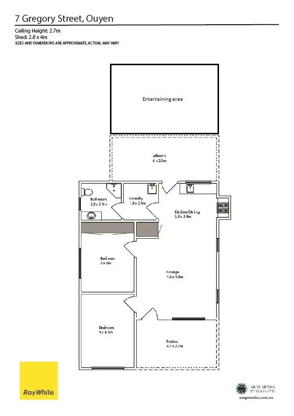 Floorplan of Homely house listing, 7 Gregory Street, Ouyen VIC 3490