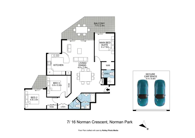 Floorplan of Homely apartment listing, 7/16 Norman Crescent, Norman Park QLD 4170