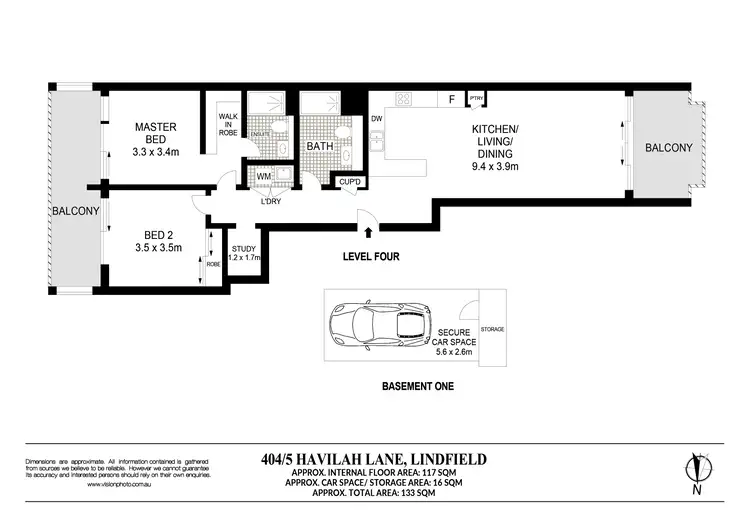 Floorplan of Homely unit listing, 404/5 Havilah Lane, Lindfield NSW 2070