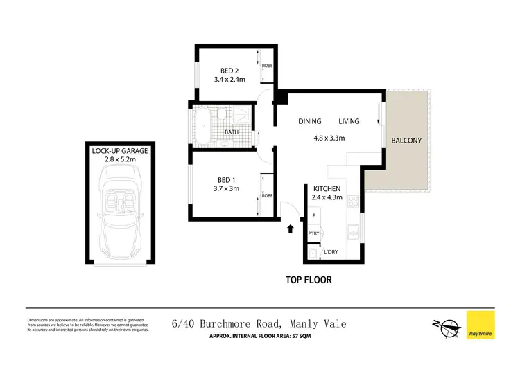 Floorplan of Homely apartment listing, 6/40 Burchmore Road, Manly Vale NSW 2093