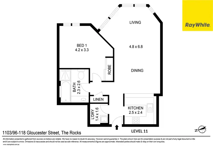 Floorplan of Homely unit listing, 1103/96-118 Gloucester Street, The Rocks NSW 2000