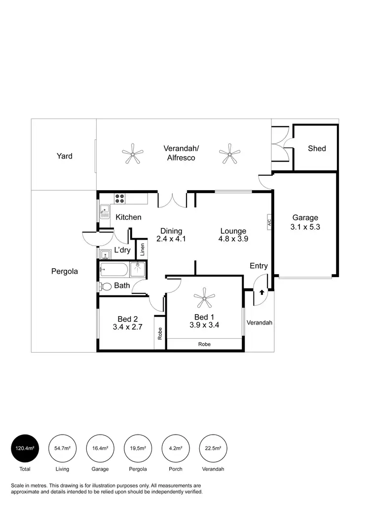 Floorplan of Homely unit listing, 4/39 Cross Street, Queenstown SA 5014
