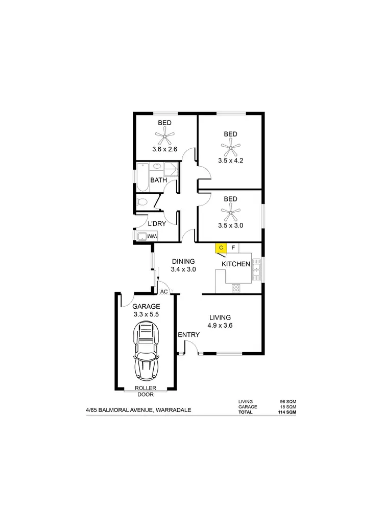 Floorplan of Homely house listing, 4/65 Balmoral Avenue, Warradale SA 5046