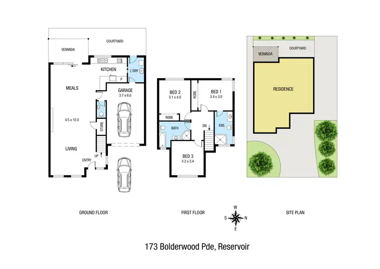 Floorplan of Homely townhouse listing, 173 Boldrewood Parade, Reservoir VIC 3073