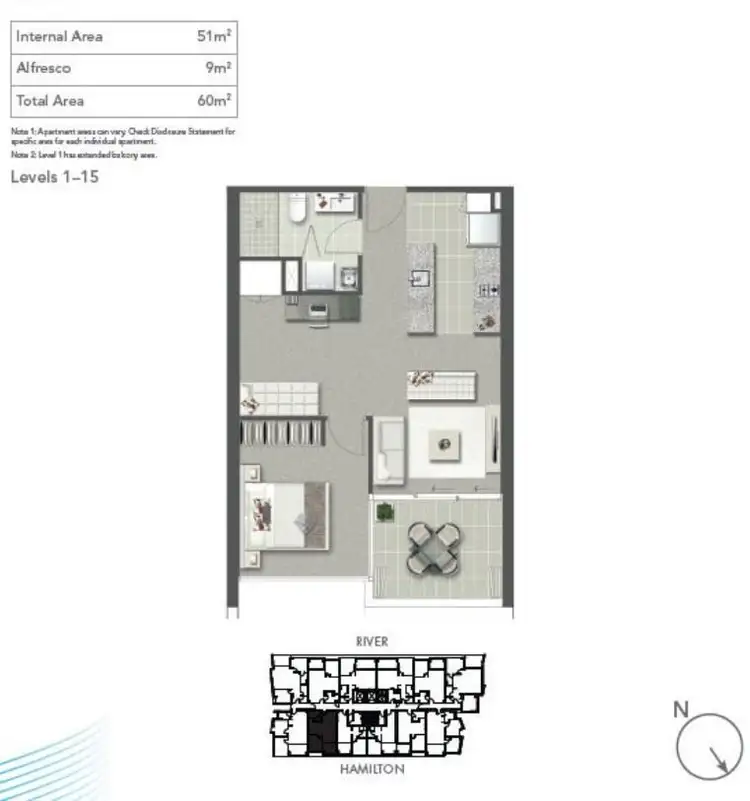 Floorplan of Homely apartment listing, 30305/2 Harbour Road, Hamilton QLD 4007