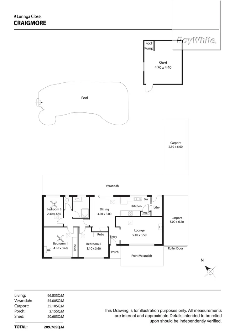 Floorplan of Homely house listing, 9 Luringa Close, Craigmore SA 5114