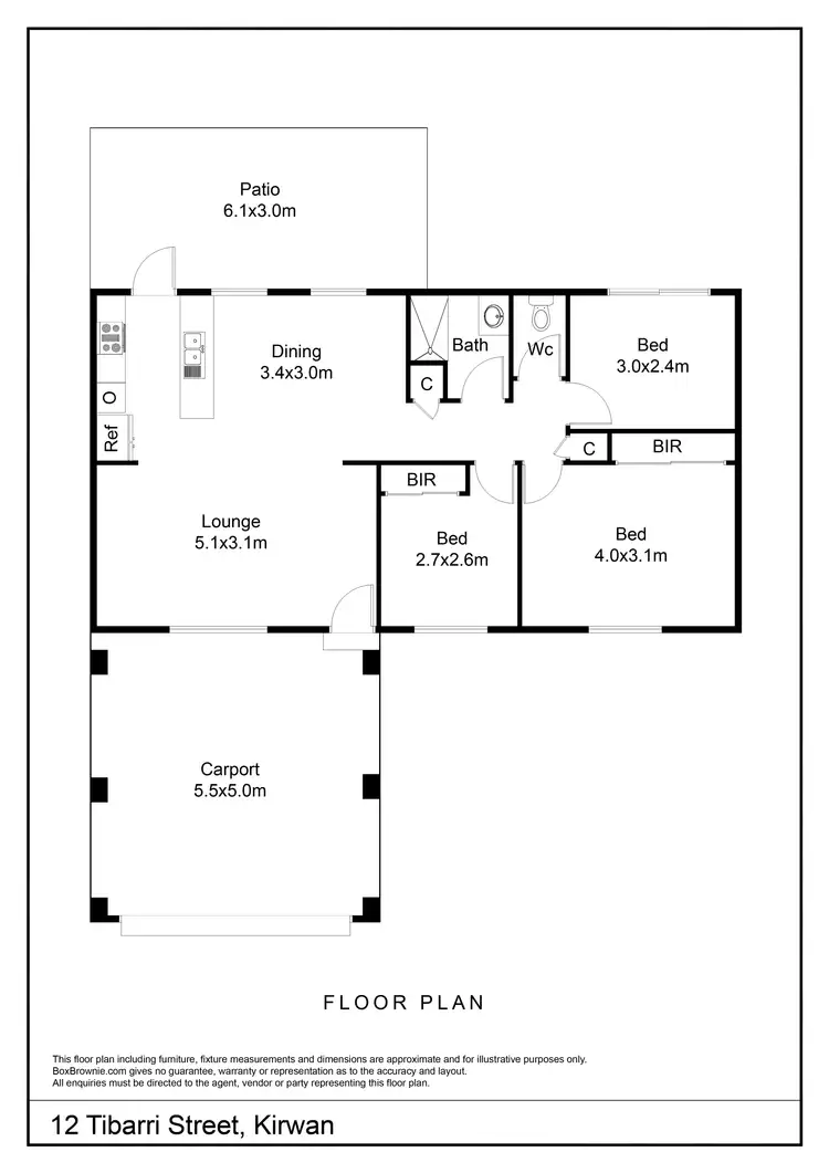 Floorplan of Homely house listing, 12 Tibarri Street, Kirwan QLD 4817