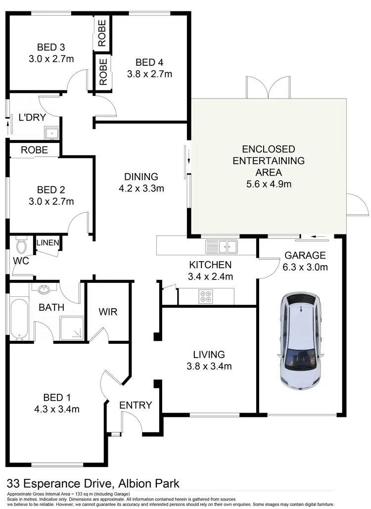 Floorplan of Homely house listing, 33 Esperance Drive, Albion Park NSW 2527