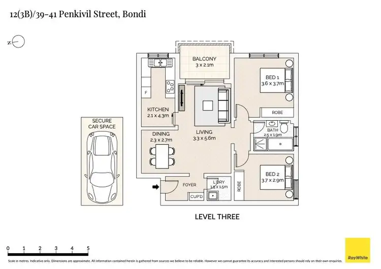 Floorplan of Homely apartment listing, 12(3B)/39-41 Penkivil Street, Bondi NSW 2026