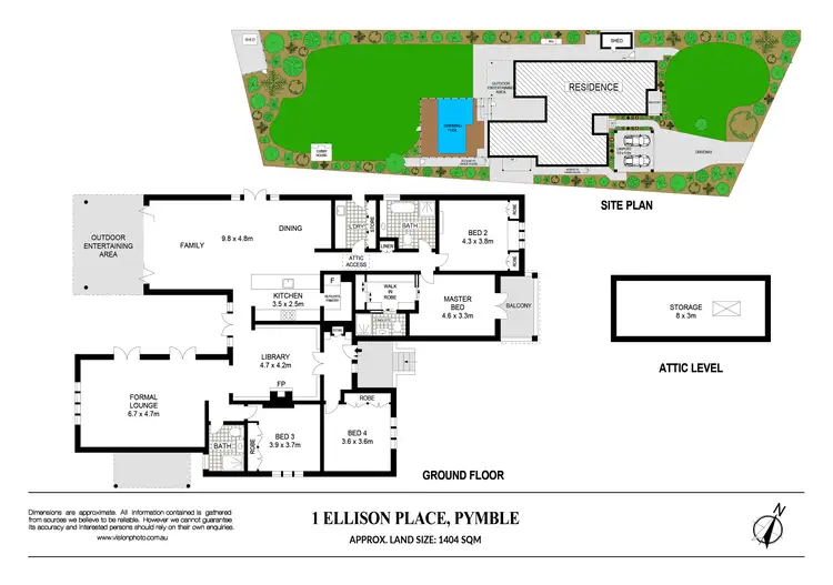 Floorplan of Homely house listing, 1 Ellison Place, Pymble NSW 2073