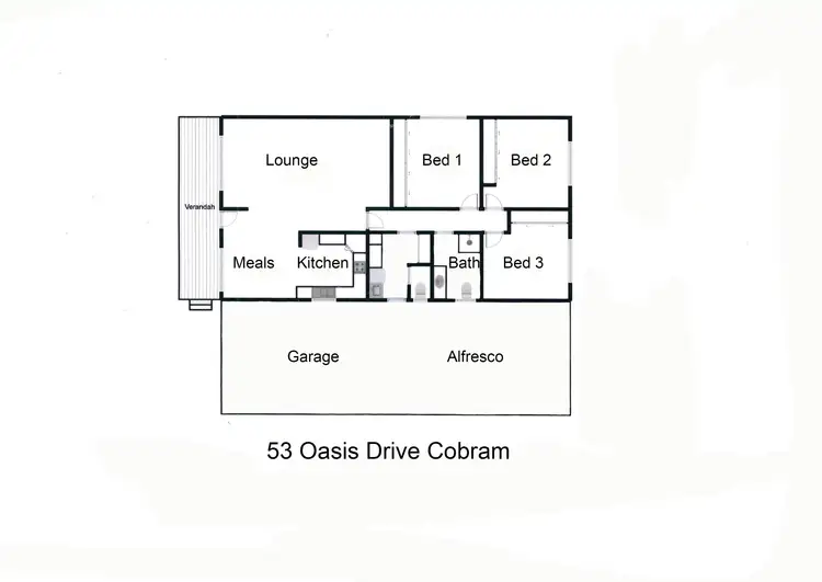 Floorplan of Homely house listing, 53 Oasis Drive, Cobram VIC 3644
