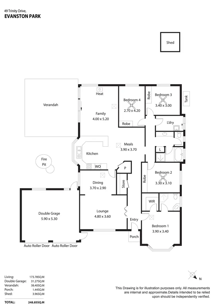 Floorplan of Homely house listing, 49 Trinity Drive, Evanston Park SA 5116