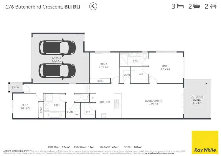 Floorplan of Homely house listing, 2/6 Butcherbird Crescent, Bli Bli QLD 4560