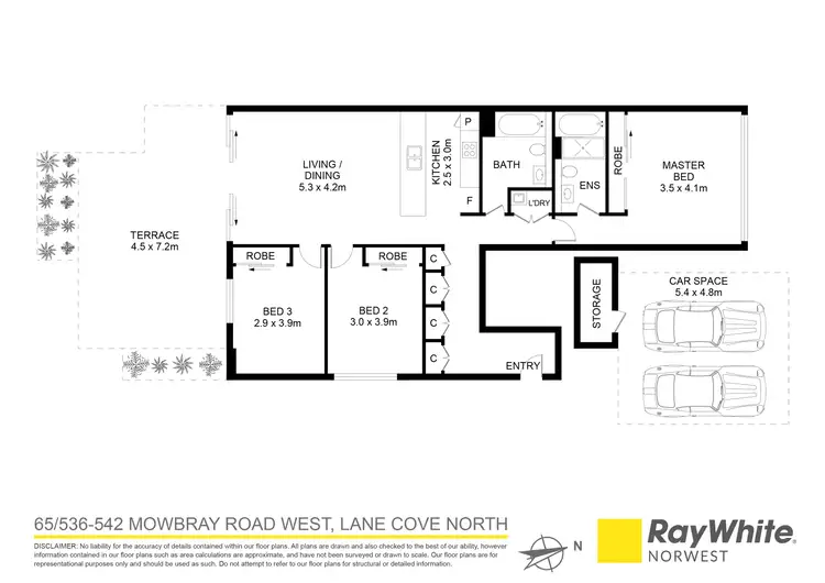 Floorplan of Homely apartment listing, 65/536-542 Mowbray Road West, Lane Cove North NSW 2066