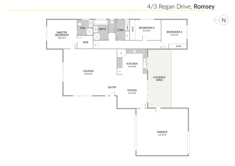 Floorplan of Homely unit listing, 4/3 Regan Drive, Romsey VIC 3434