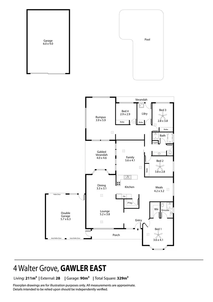 Floorplan of Homely house listing, 4 Walter Grove, Gawler East SA 5118