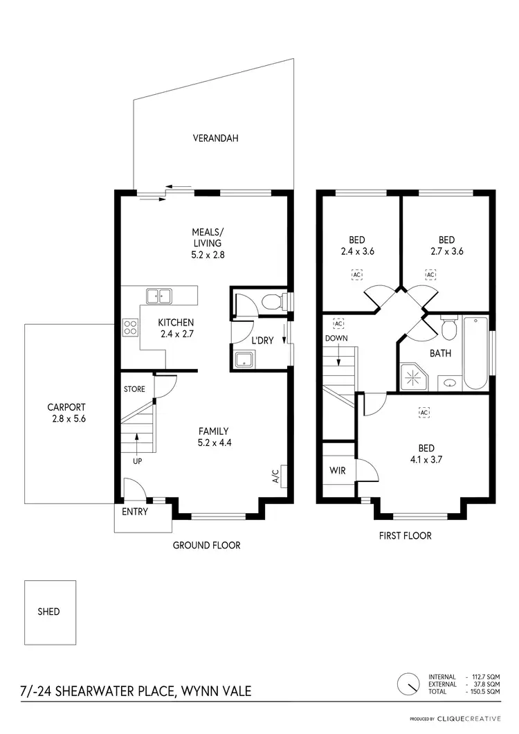 Floorplan of Homely townhouse listing, 7/24 Shearwater Place, Wynn Vale SA 5127