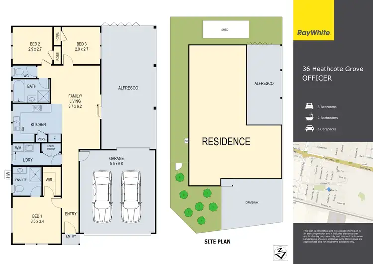Floorplan of Homely house listing, 36 Heathcote Grove, Officer VIC 3809