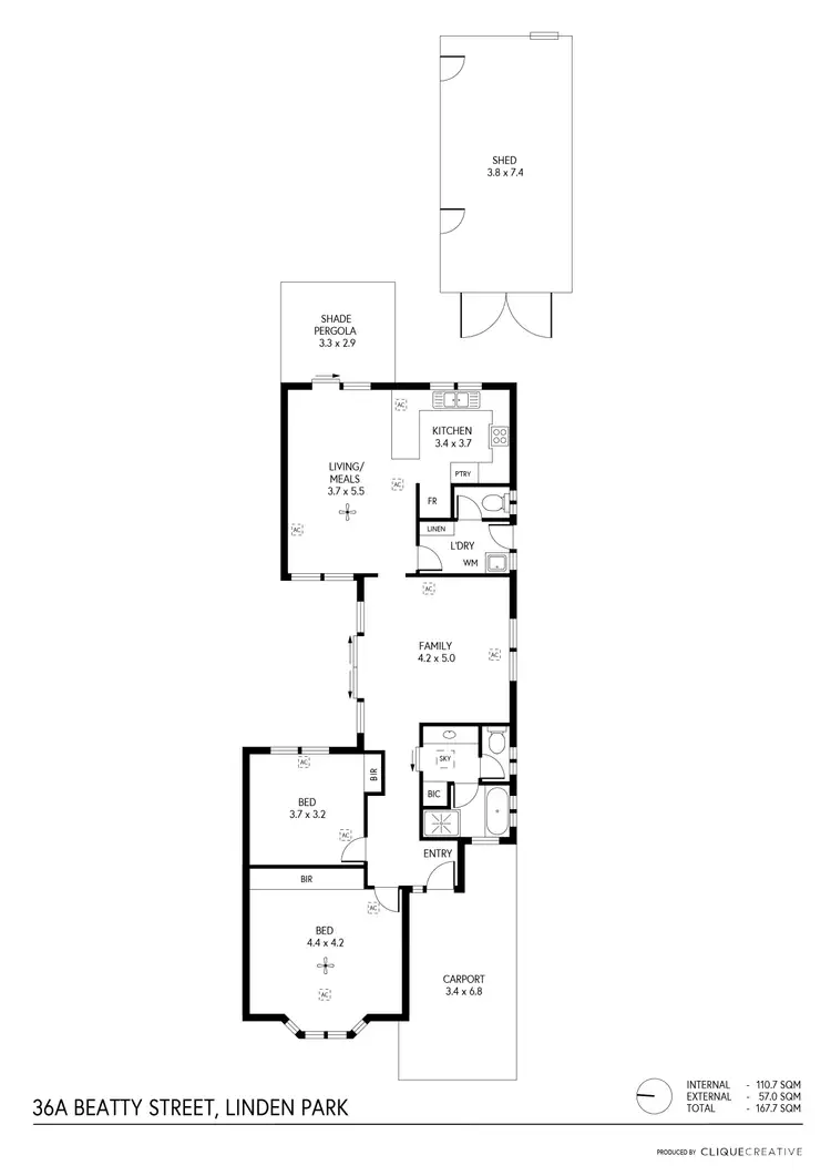 Floorplan of Homely house listing, 36A Beatty Street, Linden Park SA 5065