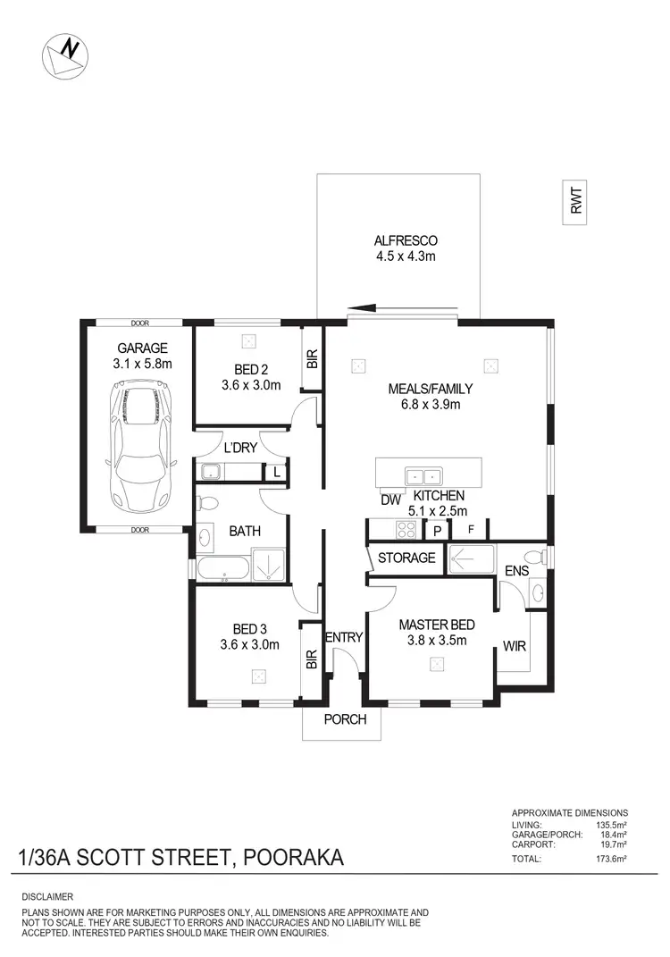 Floorplan of Homely house listing, 1/36A Scott Street, Pooraka SA 5095