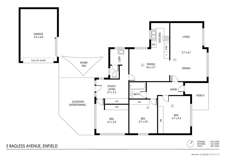 Floorplan of Homely house listing, 3 Ragless Avenue, Enfield SA 5085