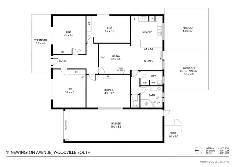 Floorplan of Homely house listing, 11 Newington Avenue, Woodville South SA 5011