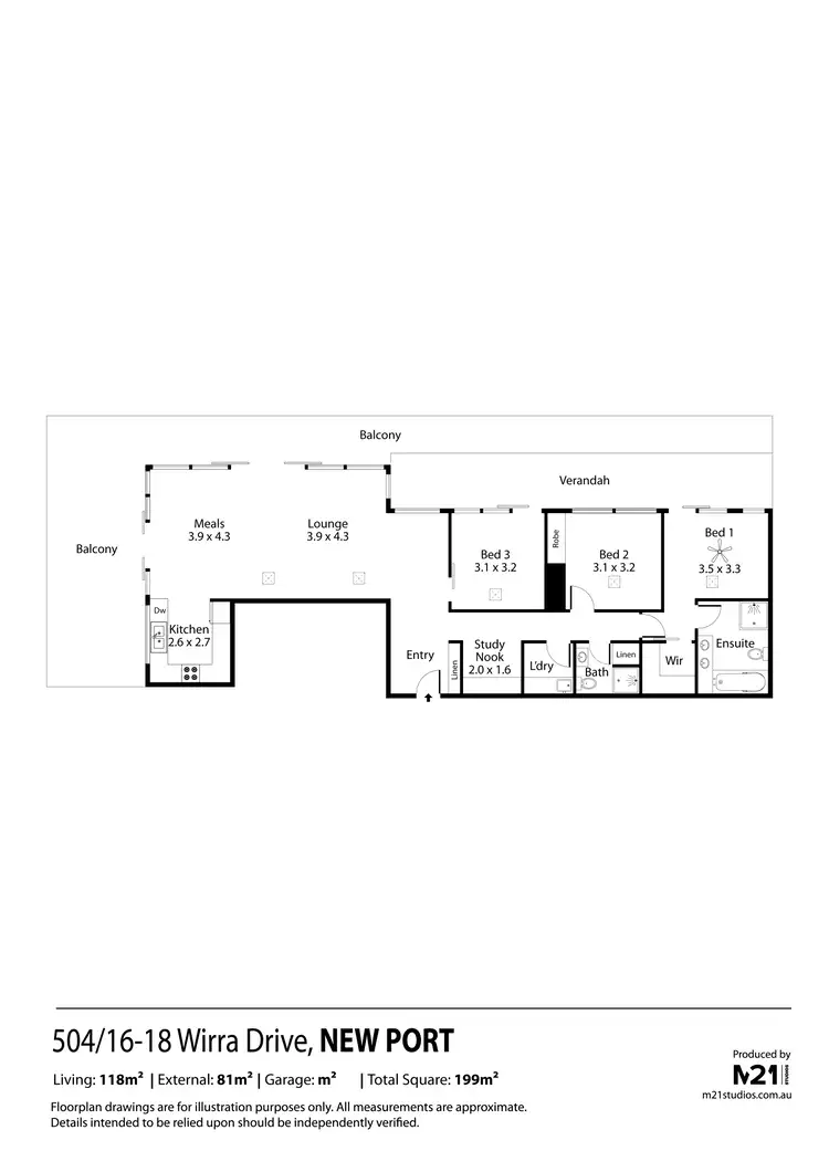 Floorplan of Homely apartment listing, Apartment 504/16-18 Wirra Drive, New Port SA 5015