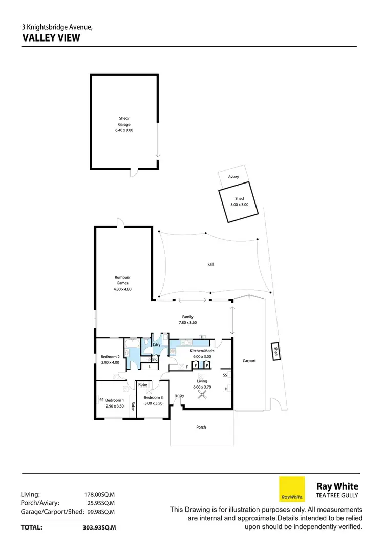 Floorplan of Homely house listing, 3 Knightsbridge Avenue, Valley View SA 5093