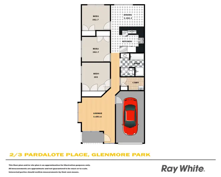 Floorplan of Homely semi-detached listing, 2/3 Pardalote Place, Glenmore Park NSW 2745