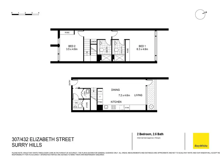 Floorplan of Homely apartment listing, 307/432 Elizabeth Street (Enter Via 3 Butt Street), Surry Hills NSW 2010