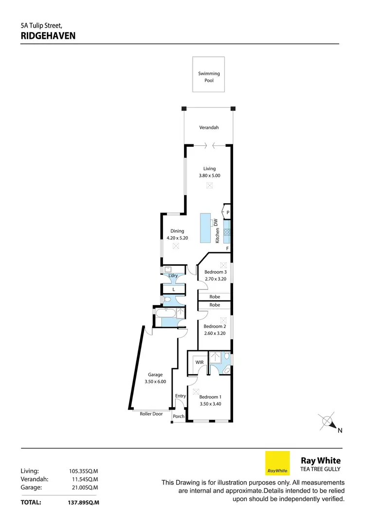 Floorplan of Homely house listing, 5A Tulip Street, Ridgehaven SA 5097