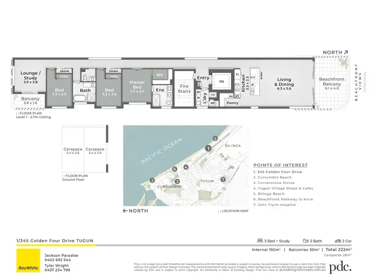 Floorplan of Homely apartment listing, 1/345 Golden Four Drive, Tugun QLD 4224