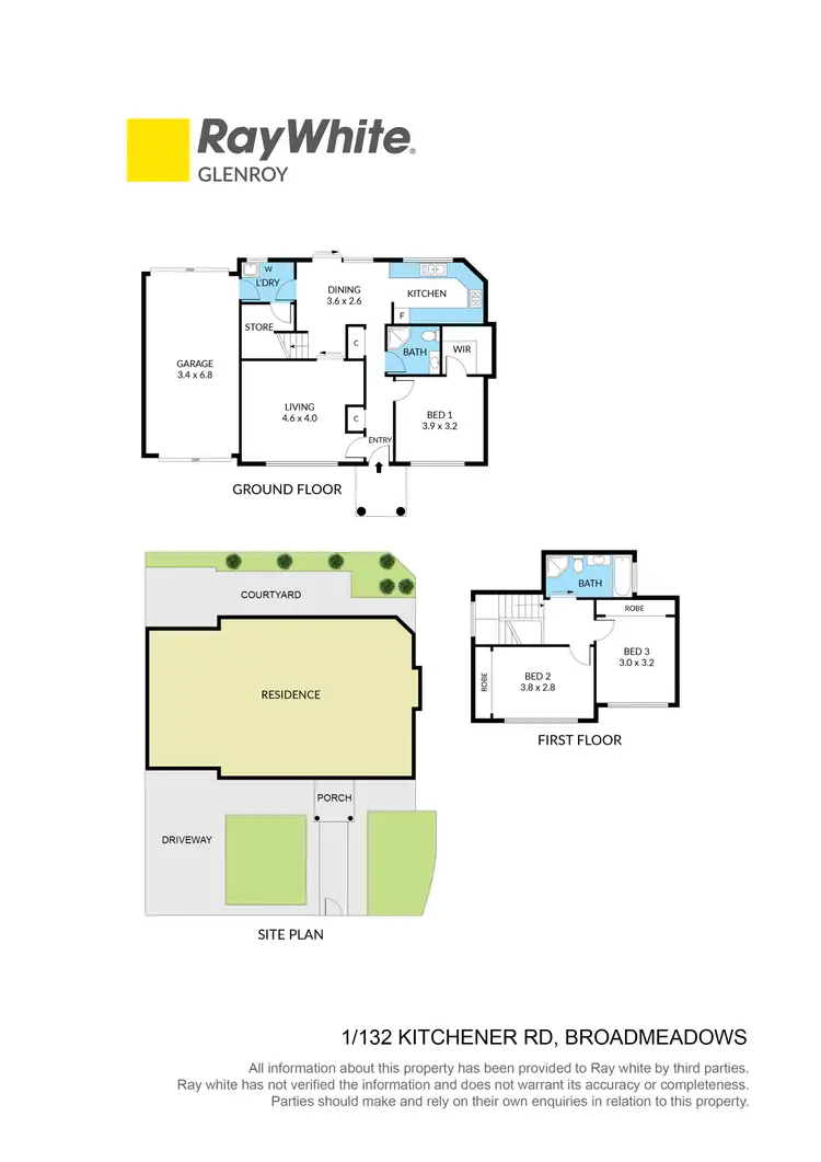 Floorplan of Homely townhouse listing, 1/132 Kitchener Street, Broadmeadows VIC 3047