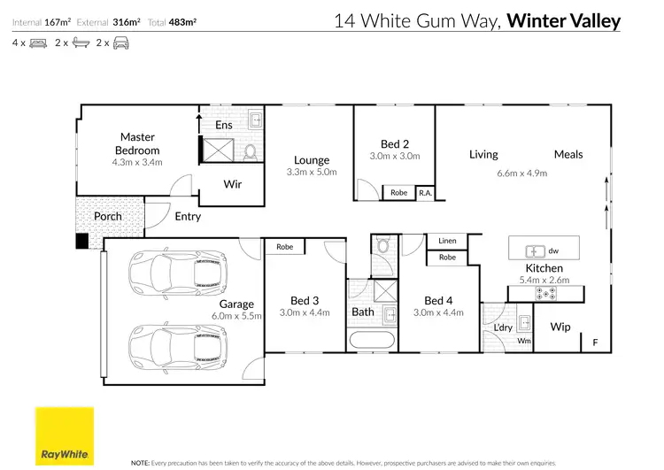Floorplan of Homely house listing, 14 White Gum Way, Winter Valley VIC 3358