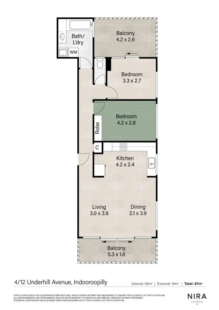 Floorplan of Homely apartment listing, 4/12 Underhill Avenue, Indooroopilly QLD 4068