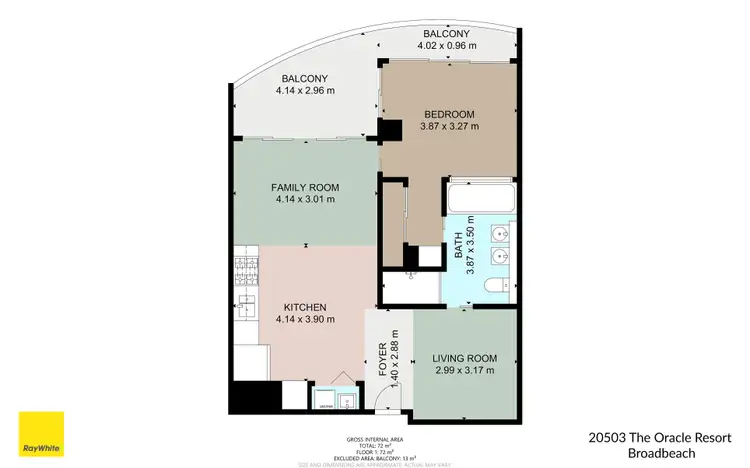 Floorplan of Homely unit listing, 20503/21 'Oracle' Elizabeth Avenue, Broadbeach QLD 4218
