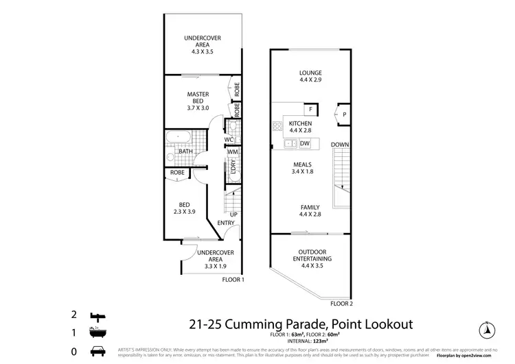 Floorplan of Homely townhouse listing, 8/21-25 Cumming Parade, Point Lookout QLD 4183