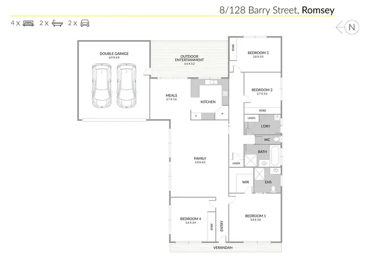Floorplan of Homely unit listing, 8/128 Barry Street, Romsey VIC 3434