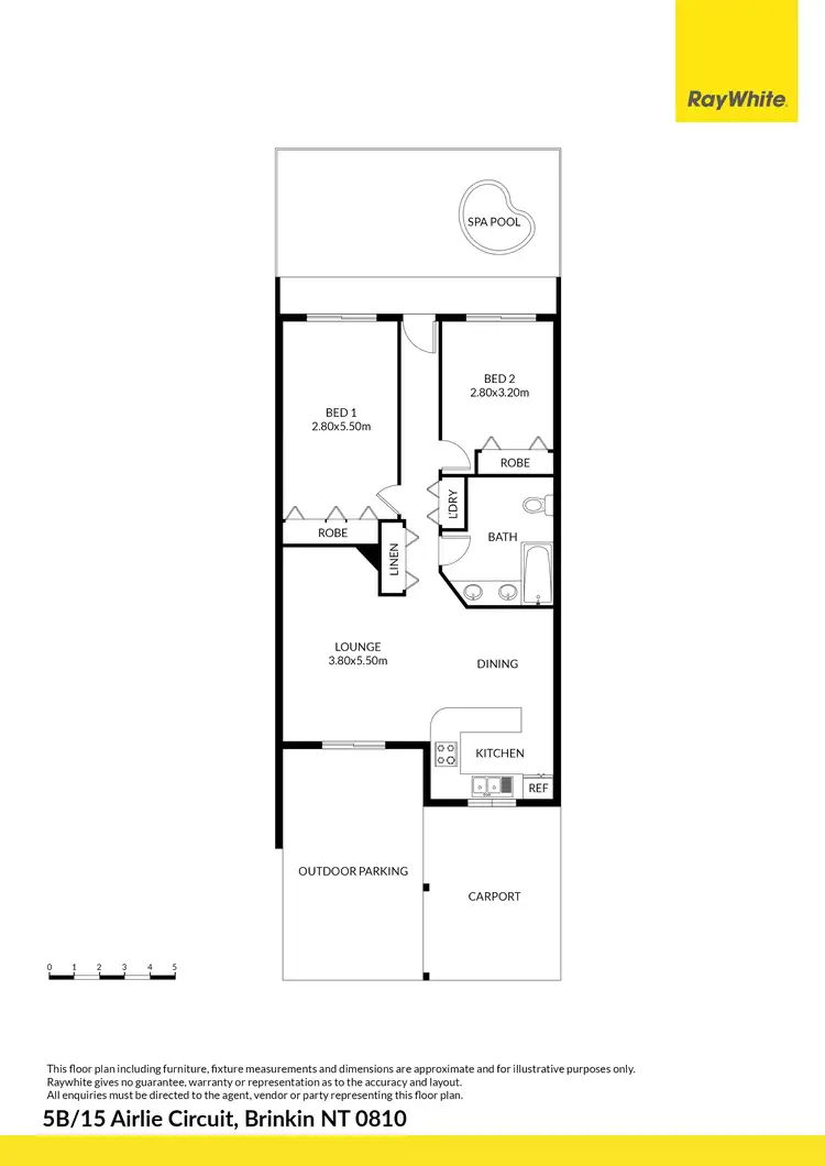 Floorplan of Homely unit listing, 5B/15 Airlie Circuit, Brinkin NT 810