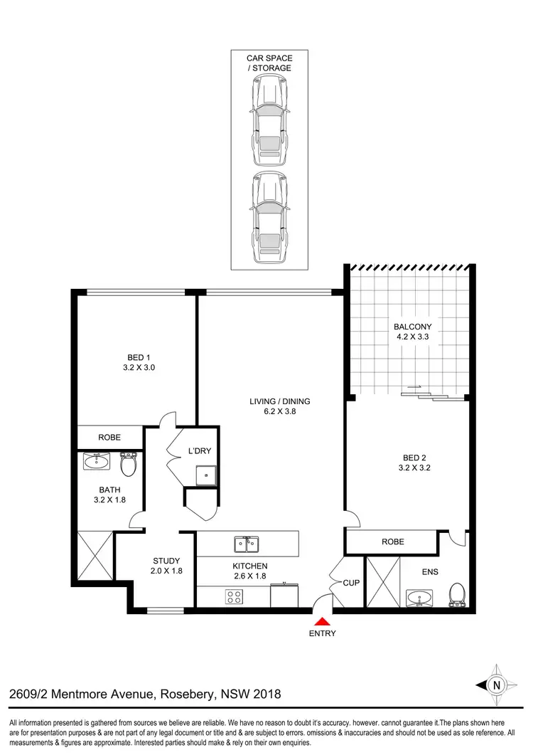 Floorplan of Homely apartment listing, 2609/2 Mentmore Avenue, Rosebery NSW 2018