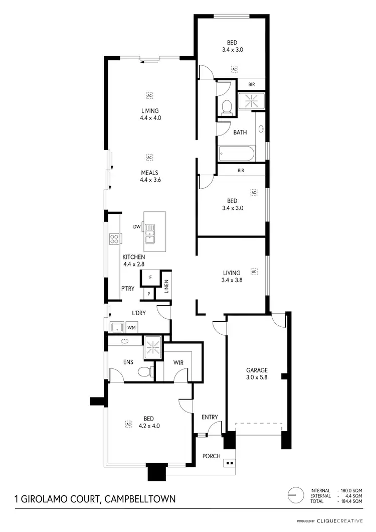 Floorplan of Homely house listing, 1 Girolamo Court, Campbelltown SA 5074