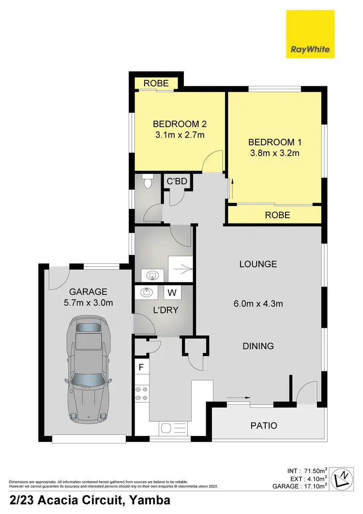 Floorplan of Homely semi-detached listing, 2/23 Acacia Circuit, Yamba NSW 2464