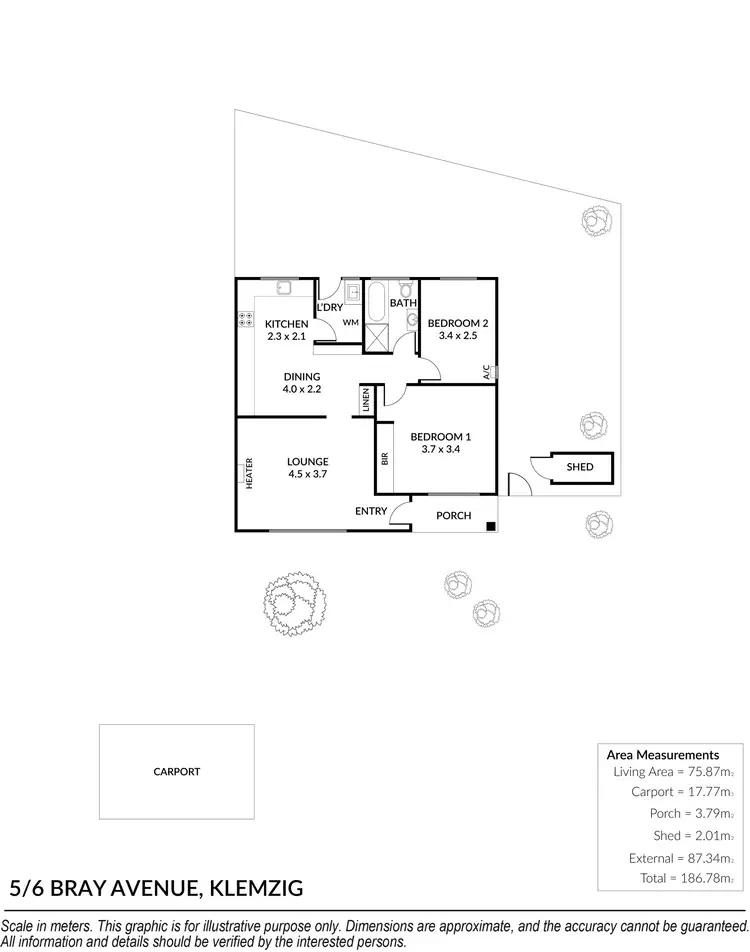 Floorplan of Homely unit listing, 5/6 Bray Avenue, Klemzig SA 5087