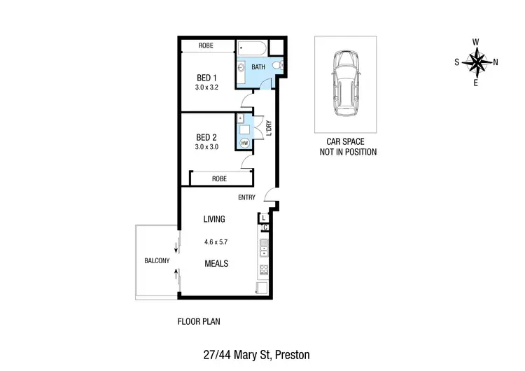 Floorplan of Homely apartment listing, 27/44-46 Mary Street, Preston VIC 3072