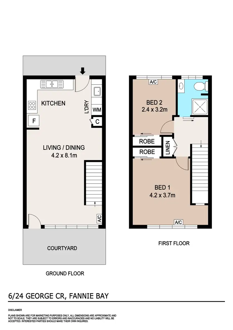 Floorplan of Homely townhouse listing, 6/24 George Crescent, Fannie Bay NT 820