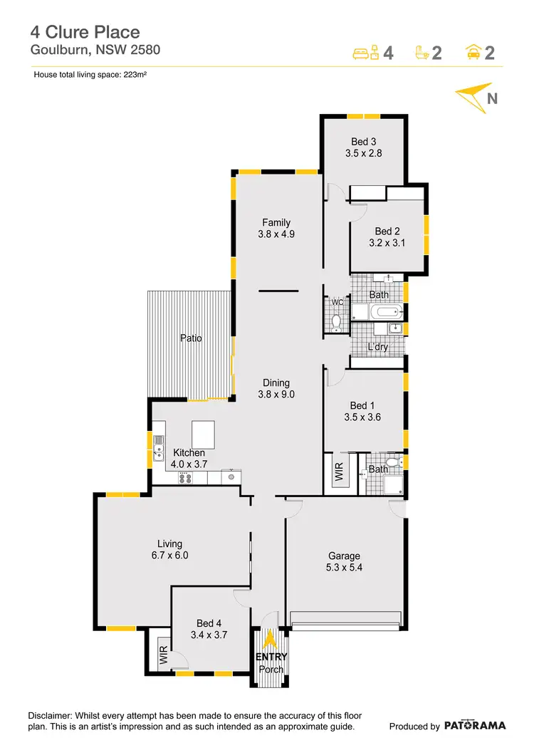 Floorplan of Homely house listing, 4 Clure Place, Goulburn NSW 2580