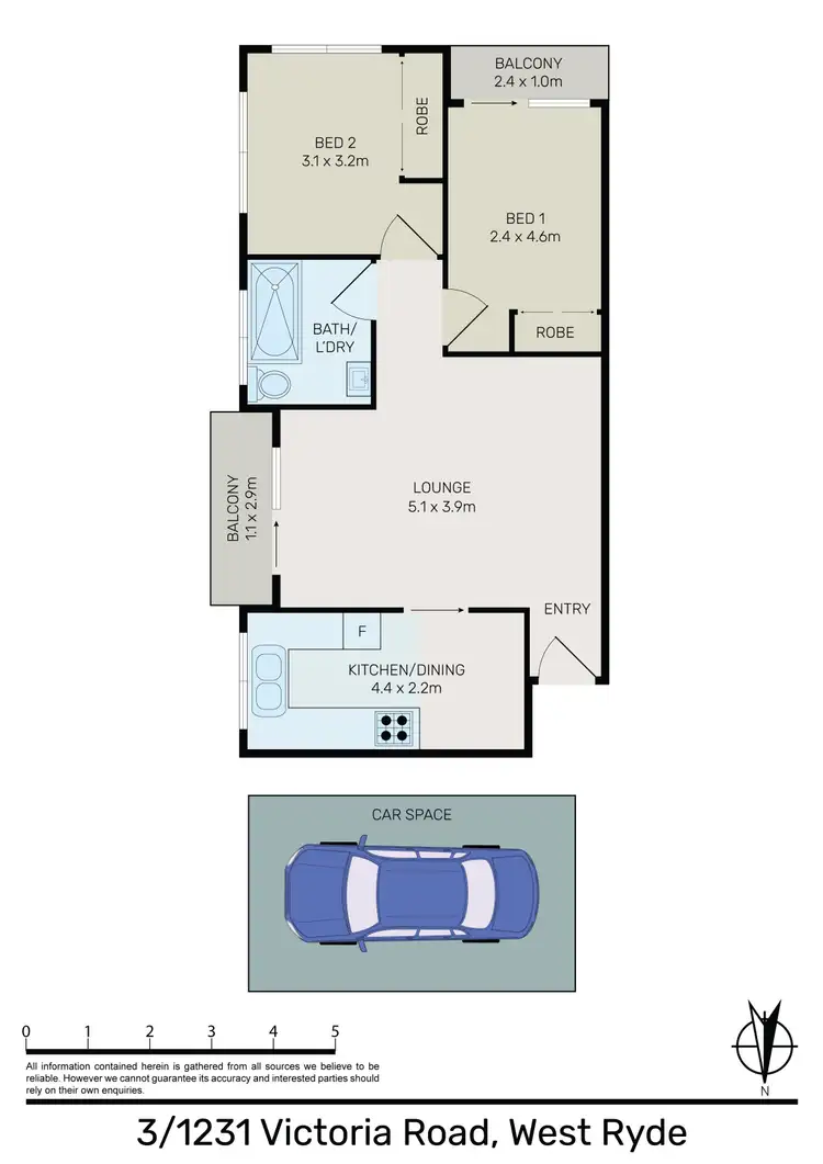Floorplan of Homely unit listing, 3/1231 Victoria Road, West Ryde NSW 2114