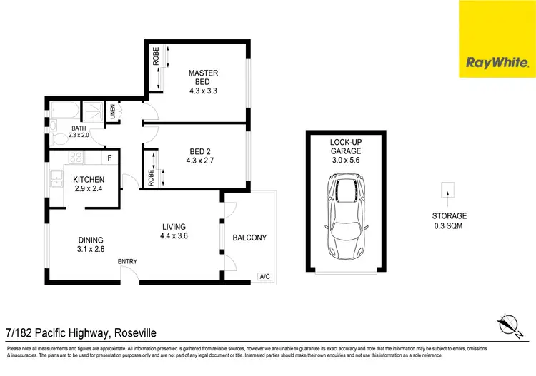 Floorplan of Homely unit listing, 7/182 Pacific Highway (rear of the block), Roseville NSW 2069