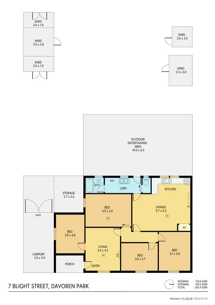 Floorplan of Homely house listing, 7 Blight Street, Davoren Park SA 5113